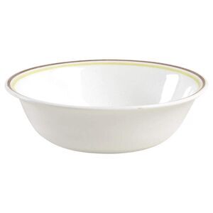 Corelle Cereal Bowls Lot of 2 Brown/Green Rim Preowned No Chips or Stains
